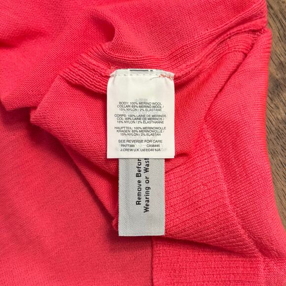 J.Crew Merino Wool Turtleneck Sweater w/Side Slits Neon Blossom Women’s Medium - Picture 8 of 8
